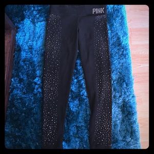 VS pink rhinestones yoga leggings!