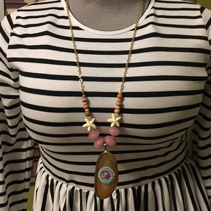 Handmade gold beaded necklace