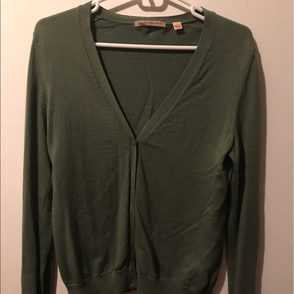 Green wool cardigan