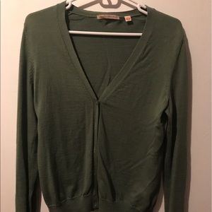 Green wool cardigan