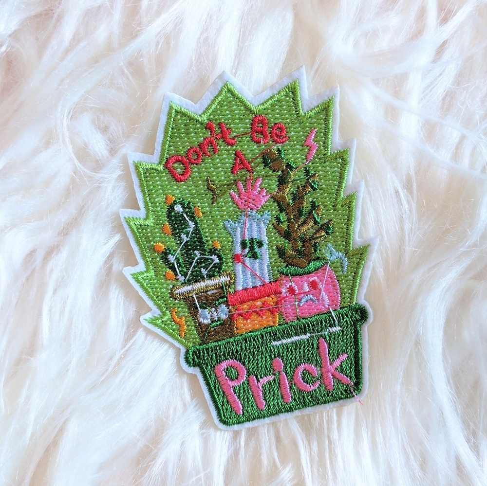 Dont be a prick cactus succulent iron on patch