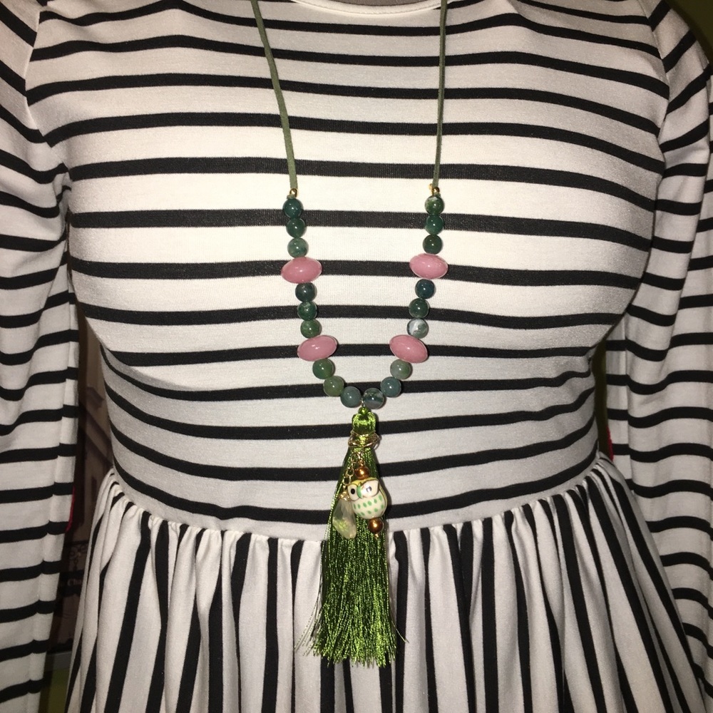 Leather beaded necklace