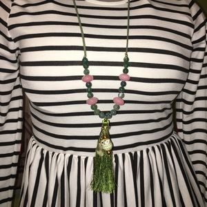 Leather beaded necklace