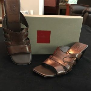 Cole Haan Luggage Brown Piera Sandals Slip In