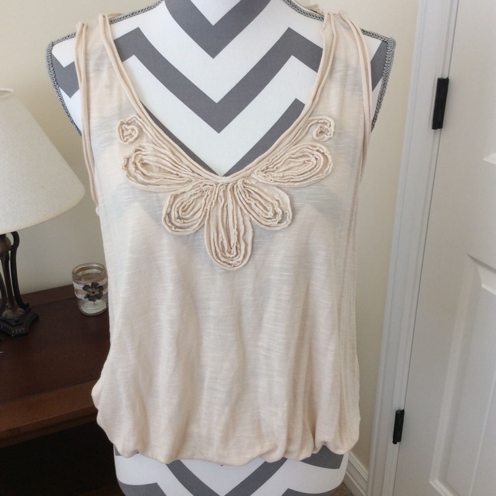 Max Studio cream colored cotton tank