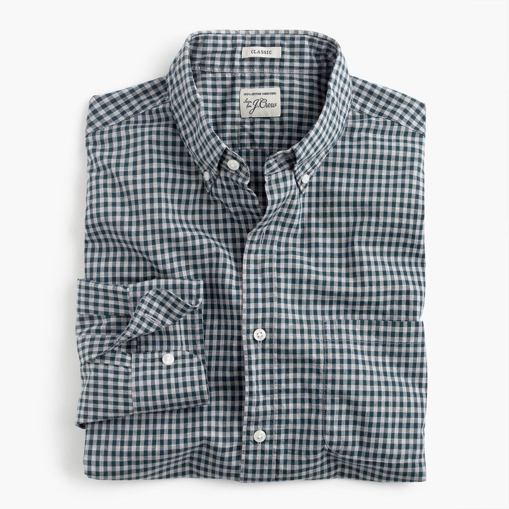 J Crew Men's Gingham shirt XS SLIM BNWT