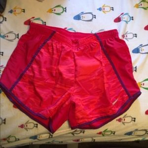 Red with design Nike running shorts size xsmall