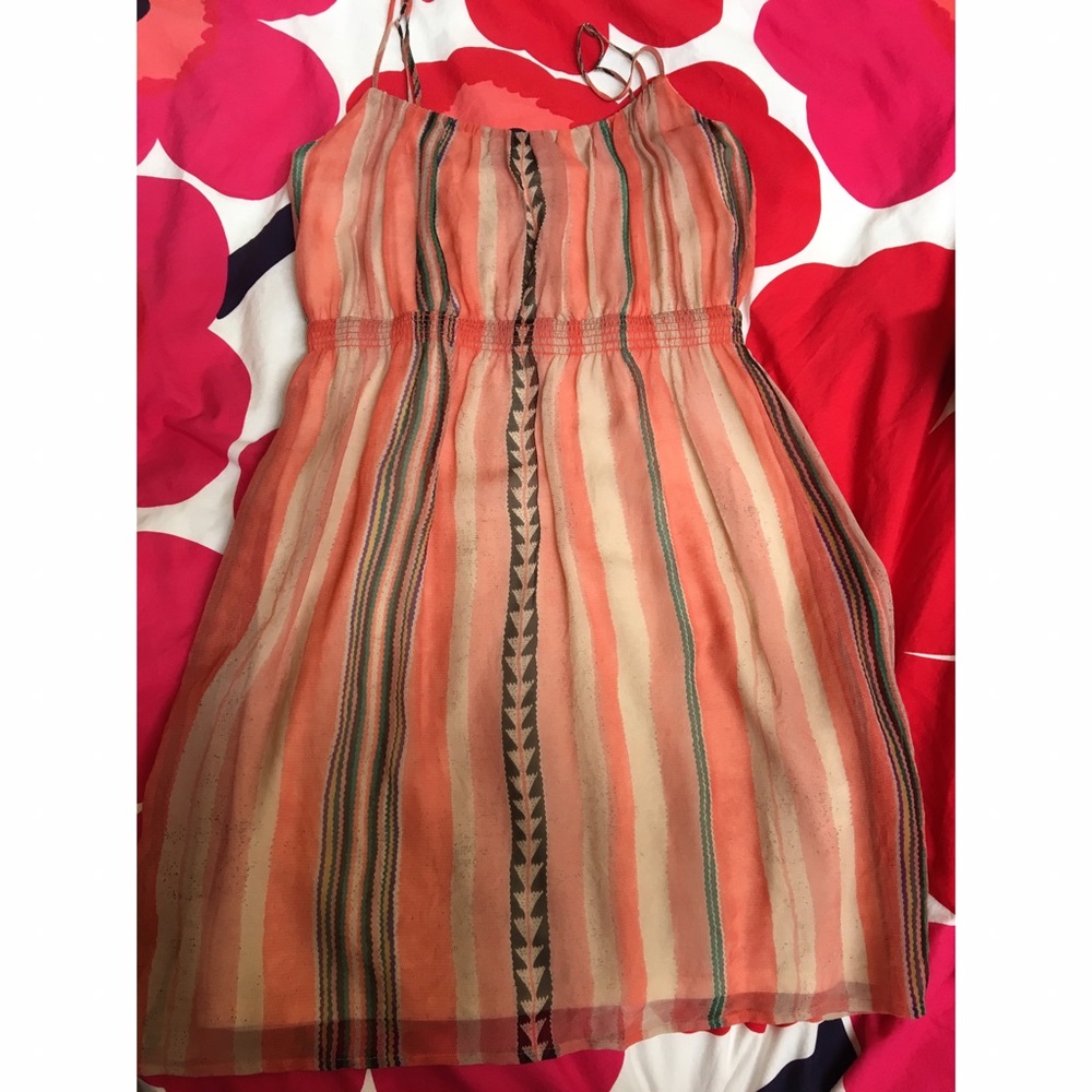 🍉WATERMELON CORAL SILK BOHO DRESS 🍉