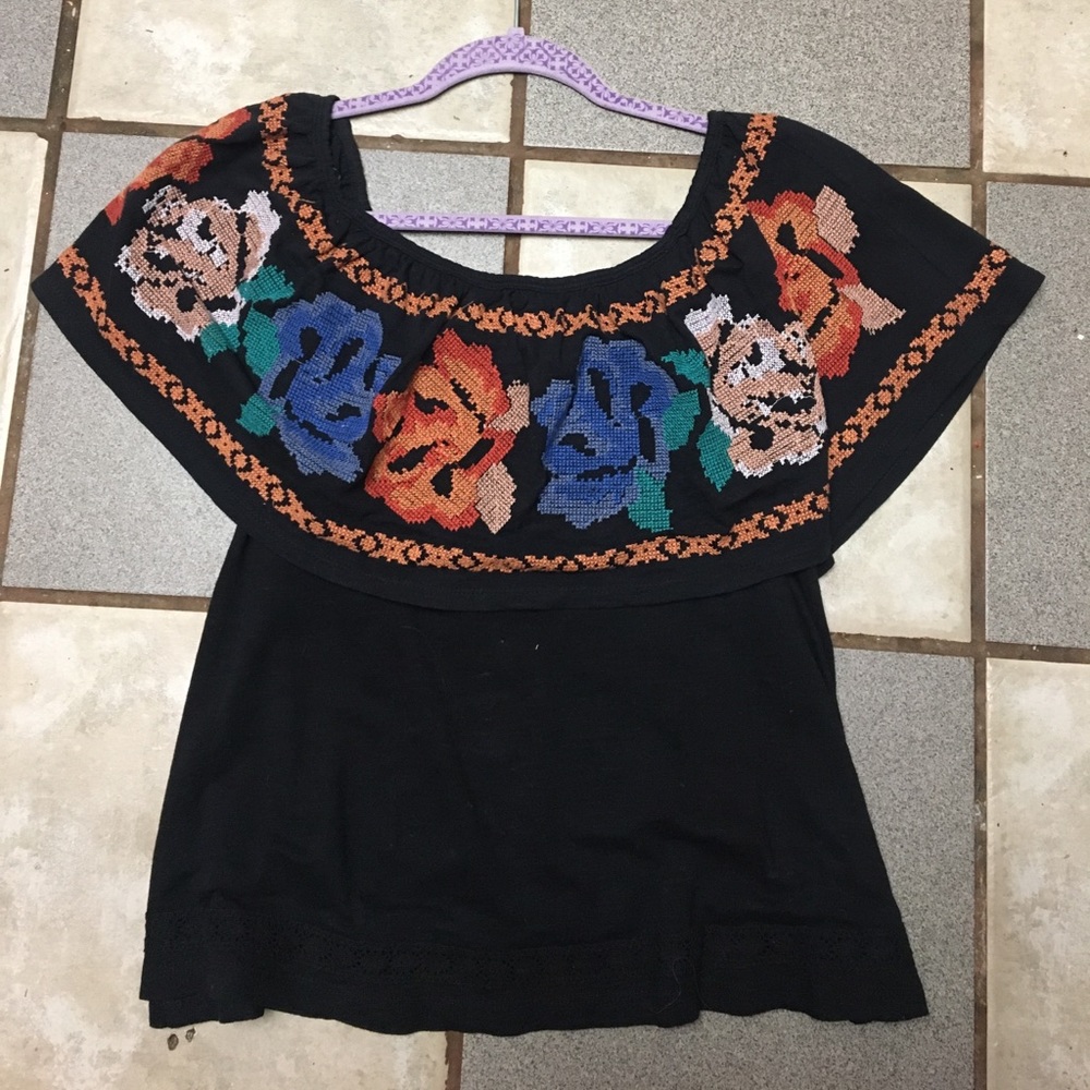 Free People Embroidered Top