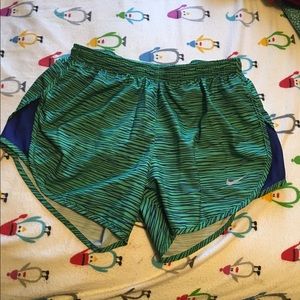Nike blue and green running shorts size xsmall