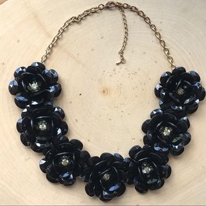 clearance sale!!  black bouquet statement necklace