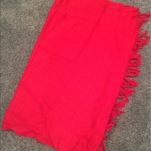 Red authentic alpaca scarf from Chile