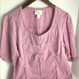Super Comfy Pink Qtr Sleeve Blouse 🌺 Loft, Size L