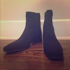 Stuart Weitzman Black Square Toe Boots