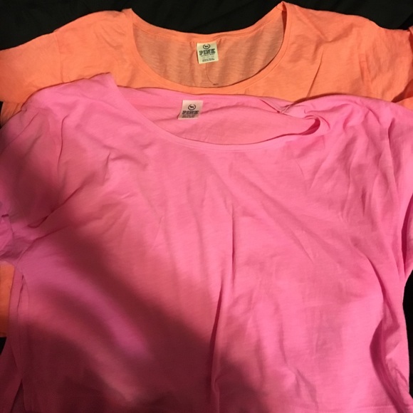 TWO Victoria's Secret Baggy Crop Tops - Picture 1 of 1