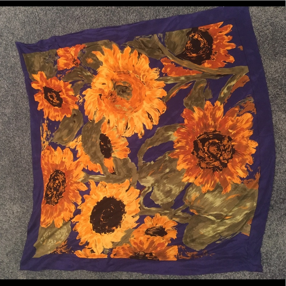Sunflower silk scarf
