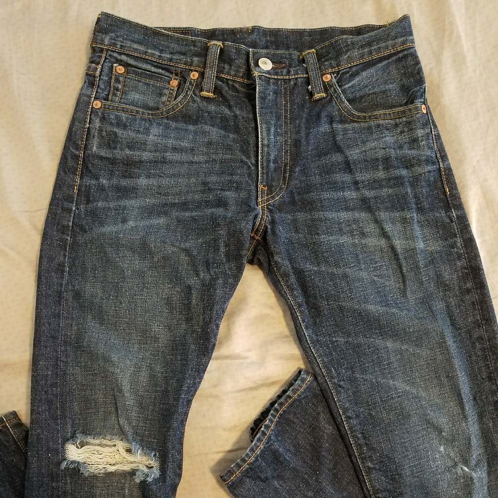 Levis's 511 Selvedge denim distressed Jeans