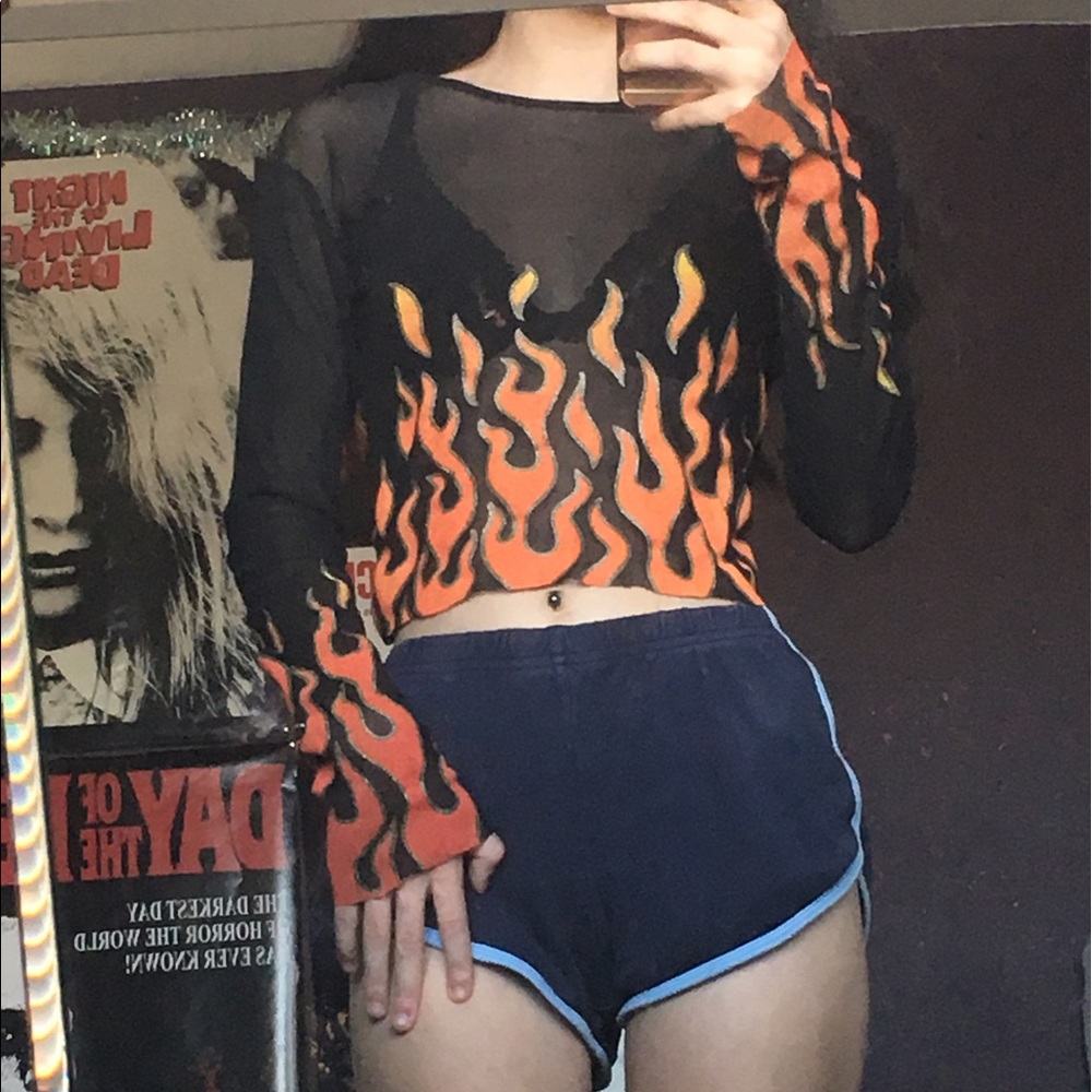 Mesh flame shirt