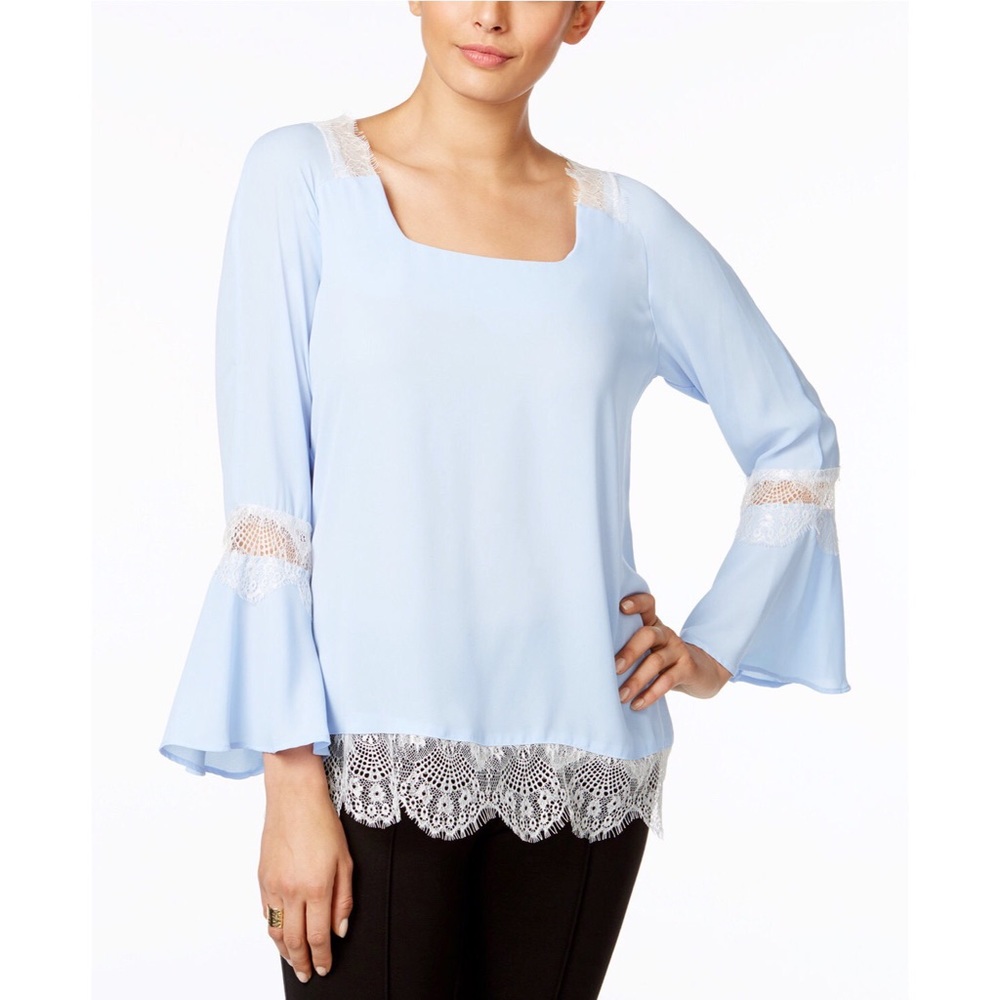 Lace Trim Peasant Top