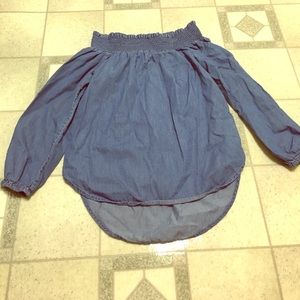 Michael kors denim off the shoulder too size xs