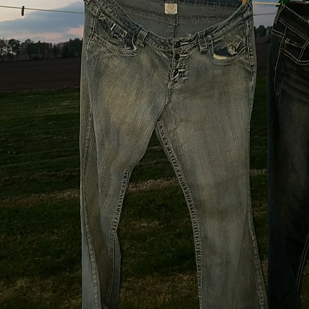 YMI button fly flare jeans