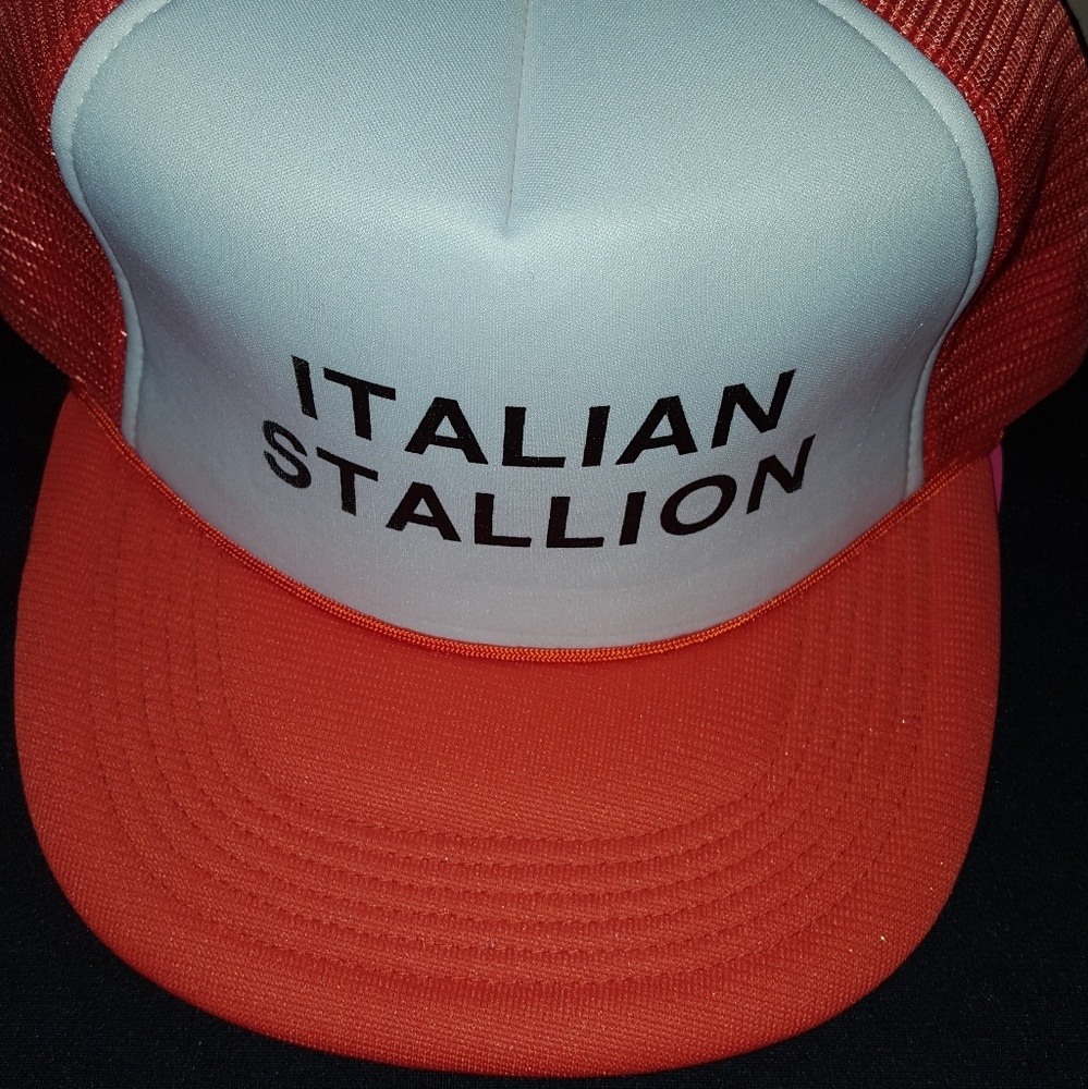 Vtg italian stallion snapback trucker hat rocky 80