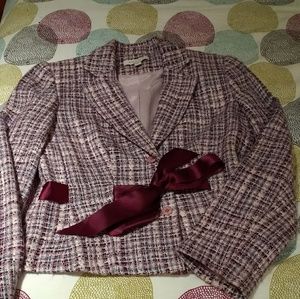 Ann Taylor Pink & Purple Boucle Jacket