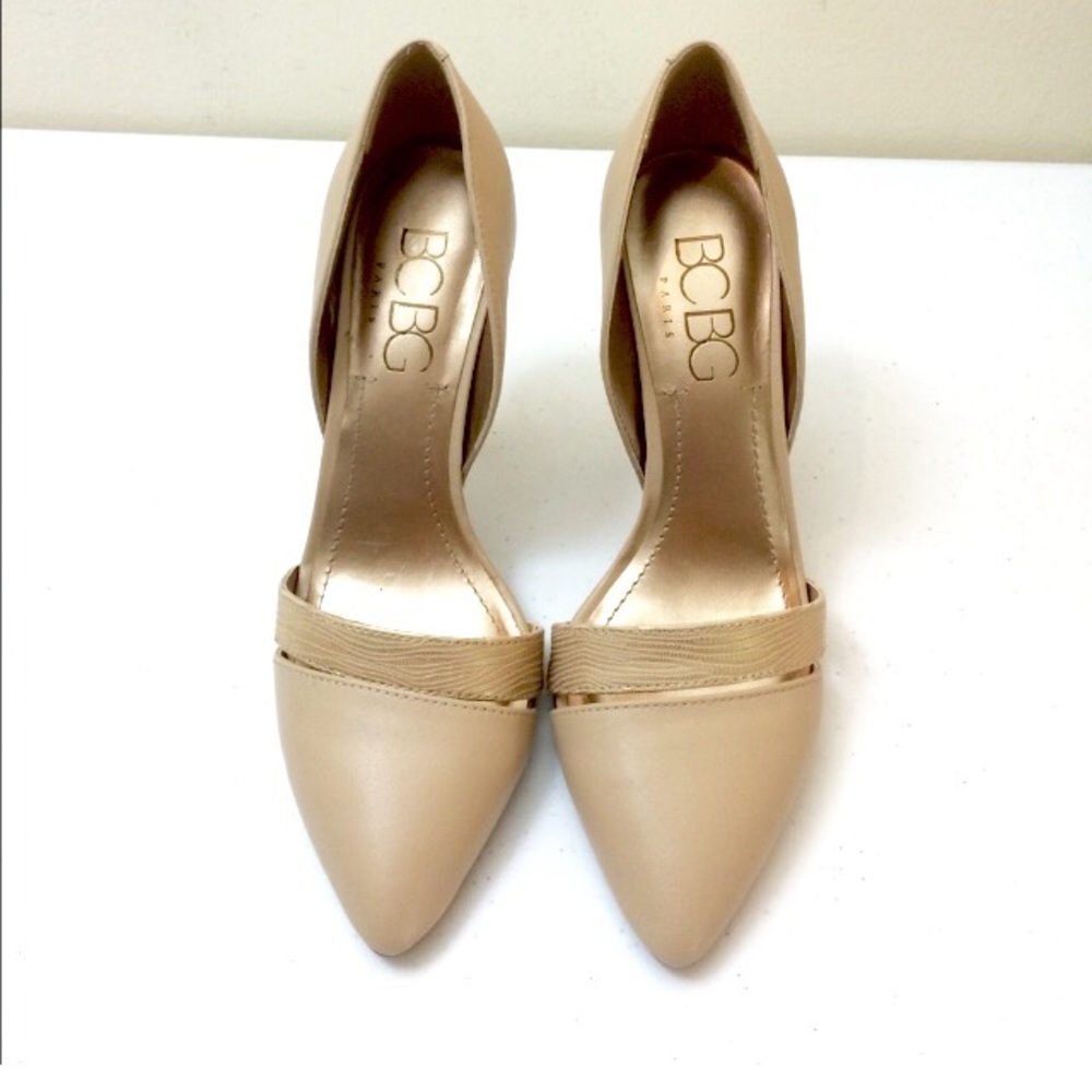 BCBG Nude Leather Pump, 7.5