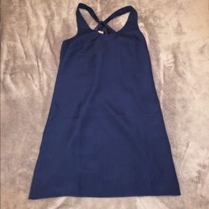 Navy J. Crew Satin Dress