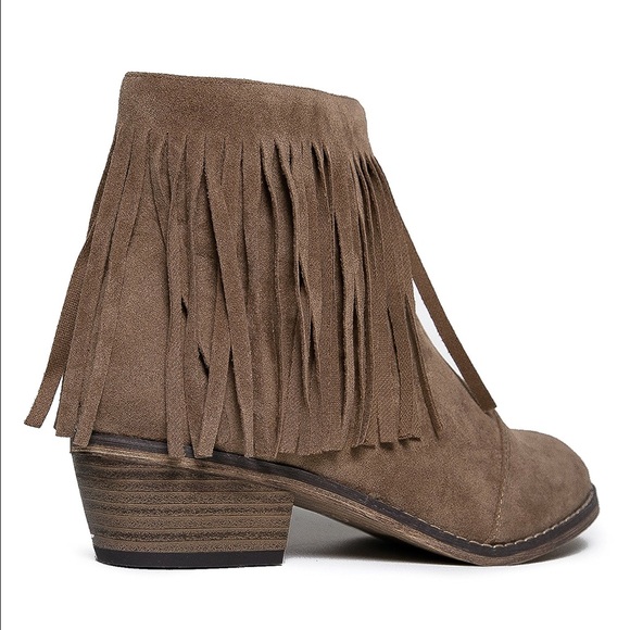 Suede Fringe Cowboy Ankle Bootie - Picture 3 of 4