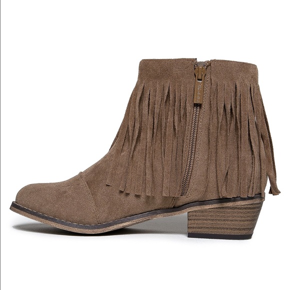 Suede Fringe Cowboy Ankle Bootie - Picture 4 of 4