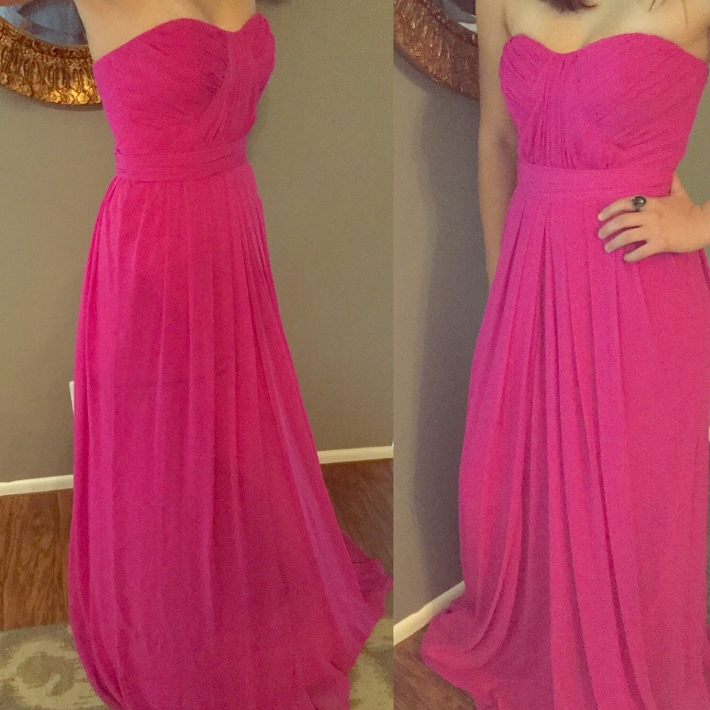 Badgley Mischka Authentic Strapless Chiffon Gown