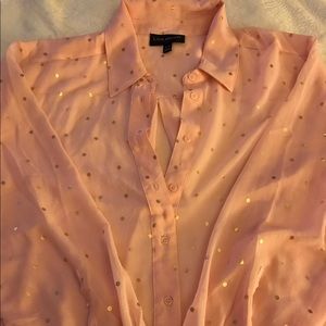 Lane Bryant sheer button-down blouse