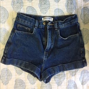 American Apparel High Waisted Denim Shorts