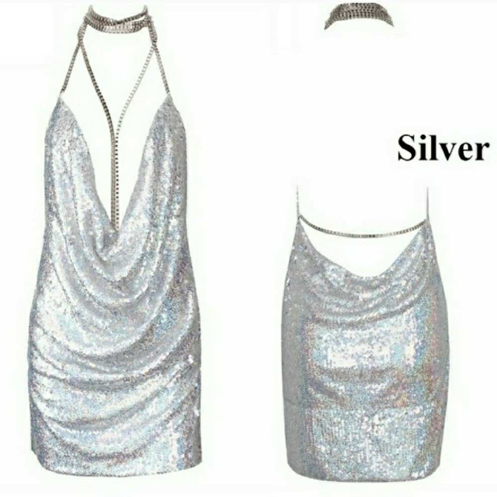 *SOLD**STUNNING ROSE GOLD SPARKLY DRESS - Picture 2 of 3