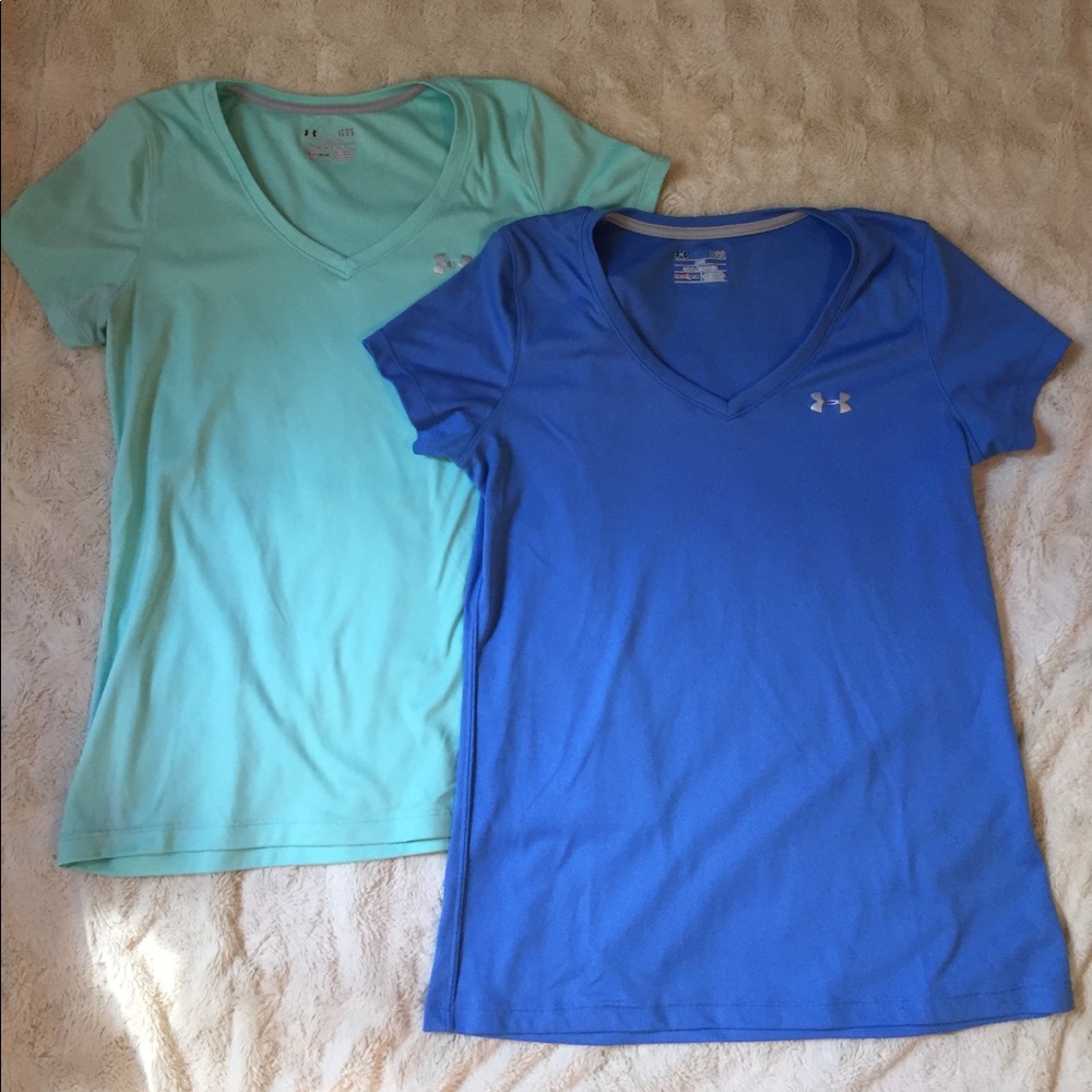 Under Armour Heat Gear Tee, Set of Two, Size Large