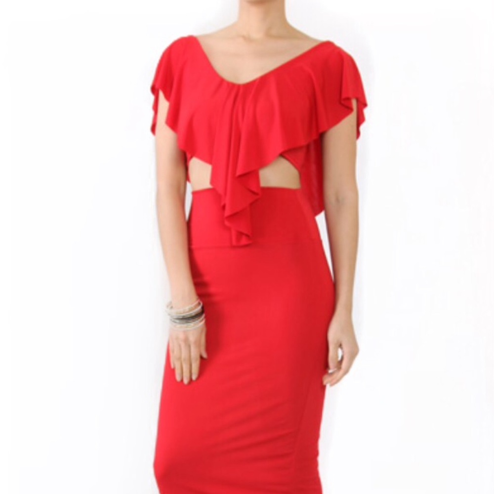 2pc Ruffle Cropped Skirt Set - Picture 4 of 5