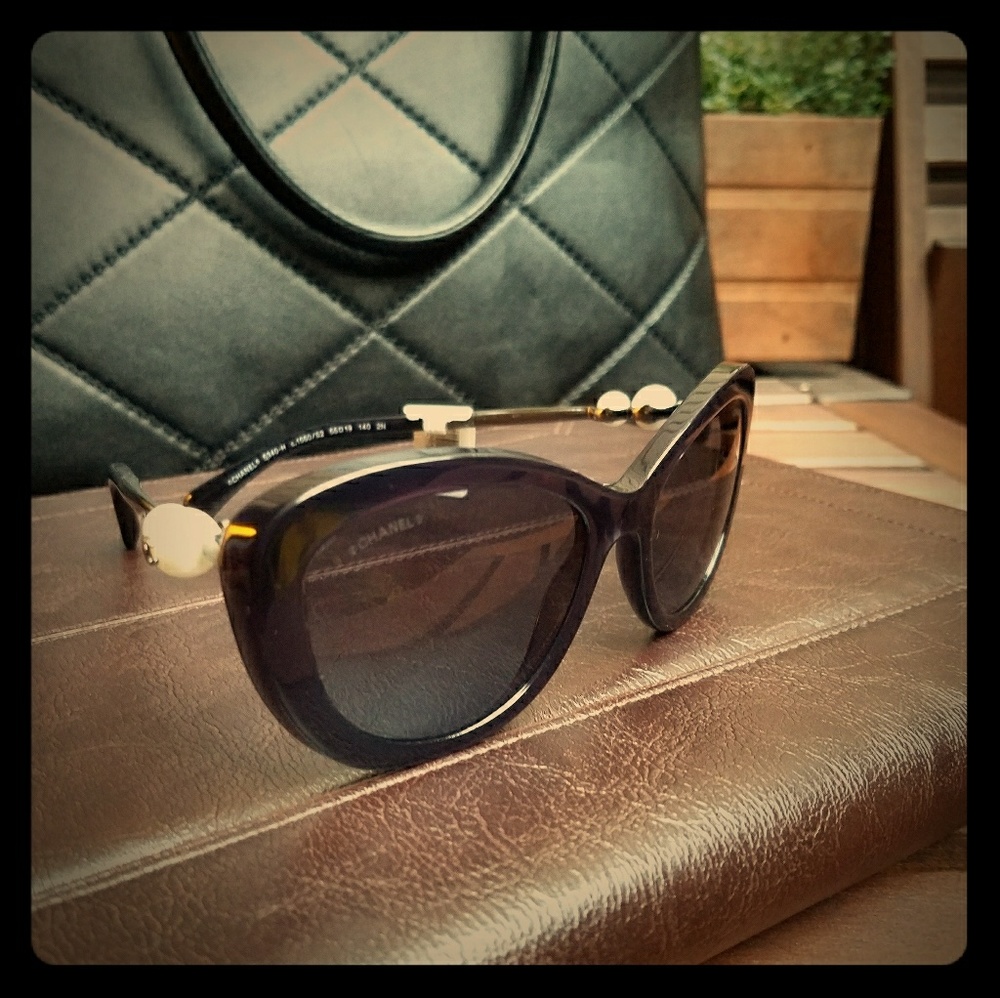 CHANEL Double Pearl Cateye Sunglasses