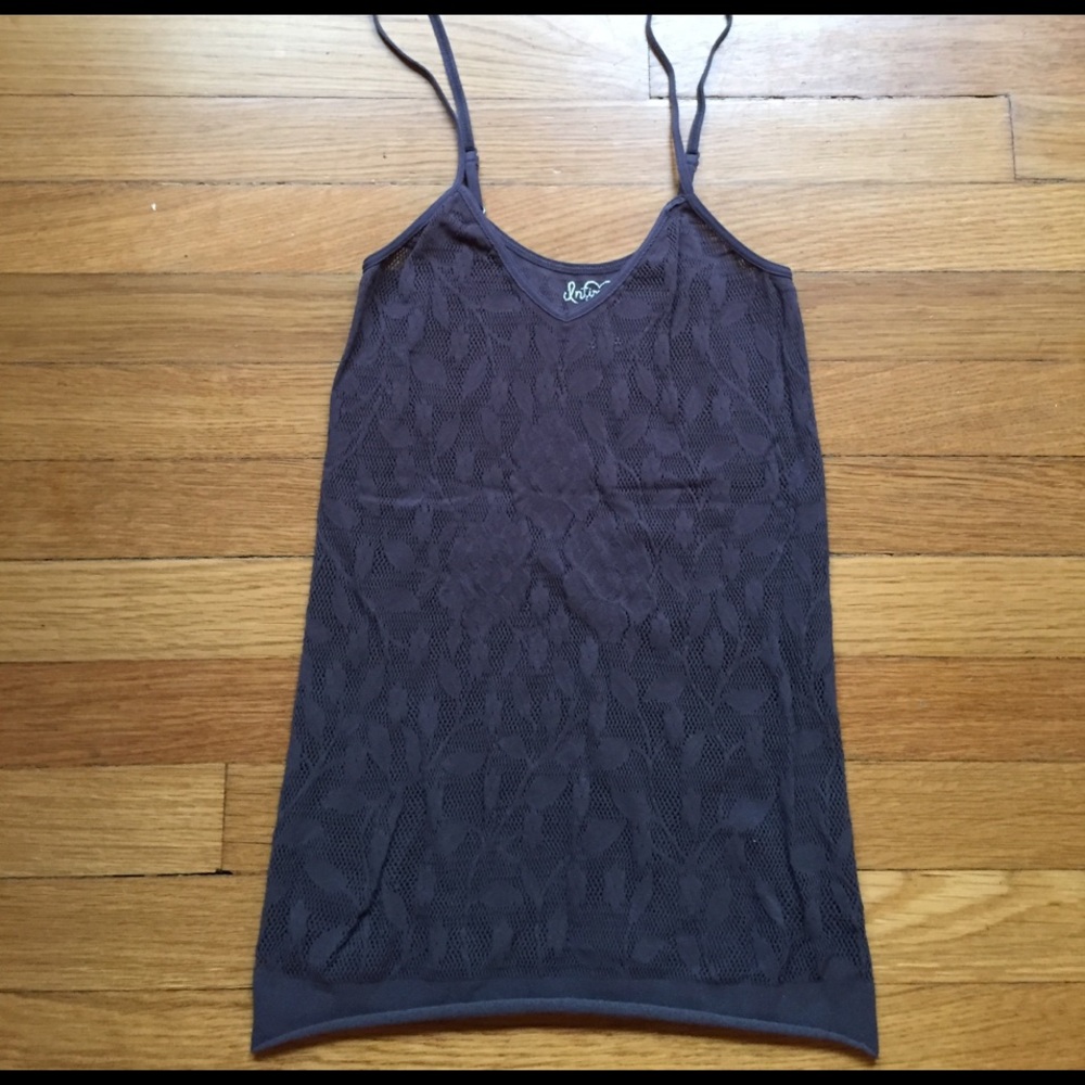 Free people intimately grey lace tank, sz m/l