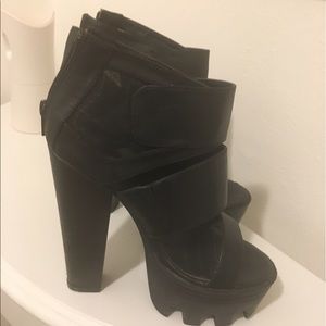Black chunky heels