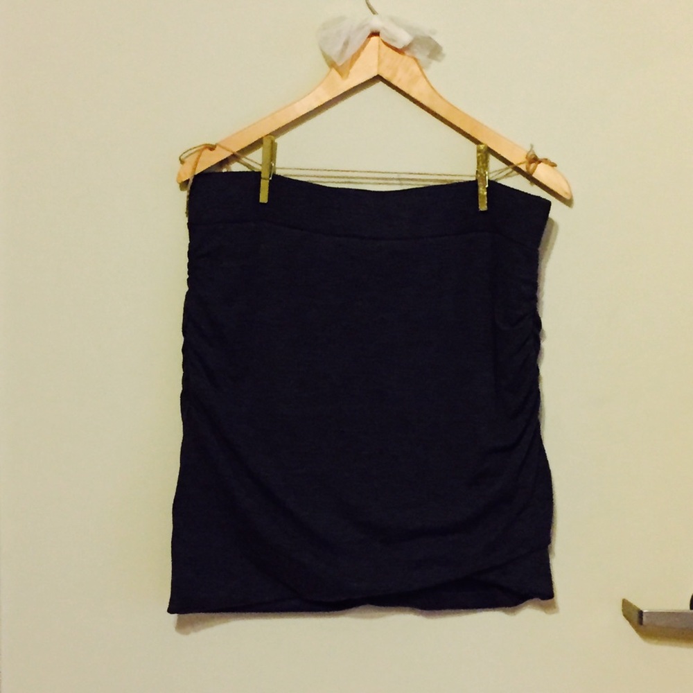 Grey faux wrap skirt