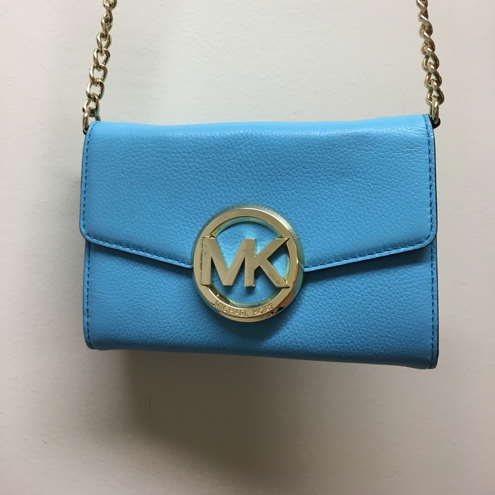 Michael Kors cross body bag. Teal blue.