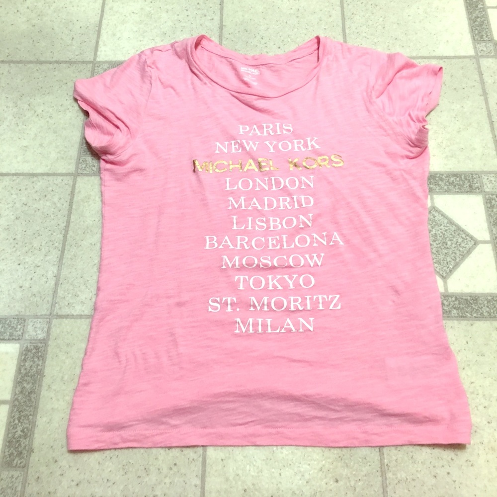 Michael kors city tee shirt in pink sz xs