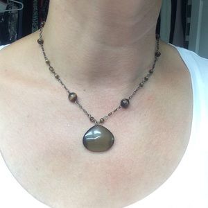 Brown beaded necklace