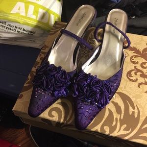 Purple one inch fancy heels worn maybe 2xs