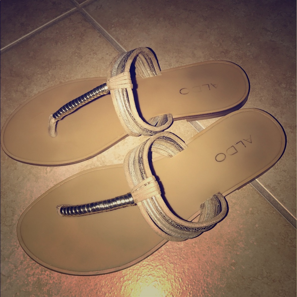 Aldo gold and silver sandals