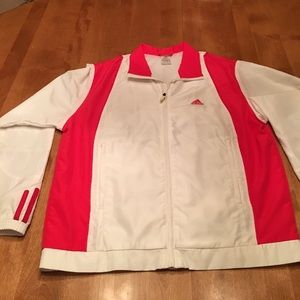 Adidas Women windbreaker medium Red and white