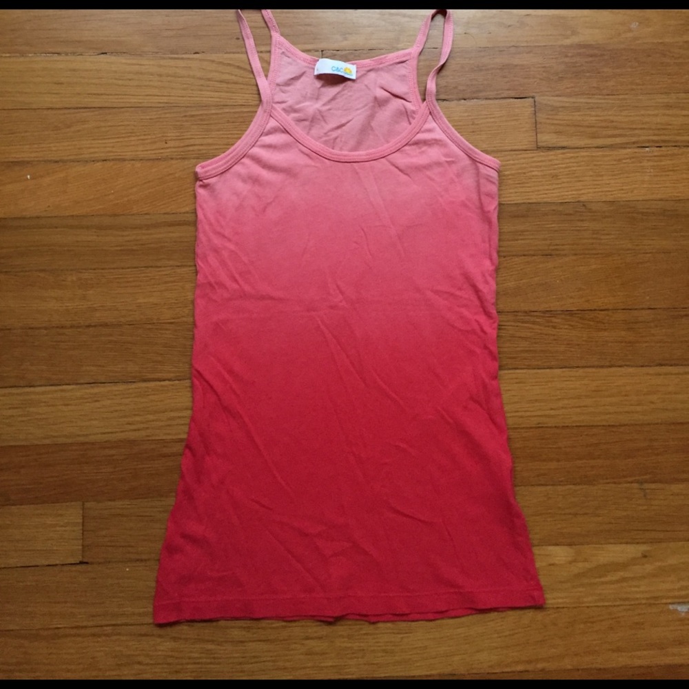 C&C California ombré tank top, coral/salmon, sz M