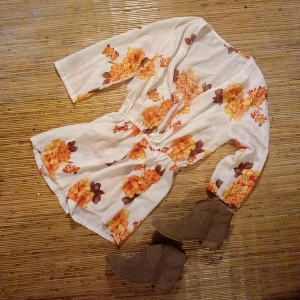 White Floral Romper