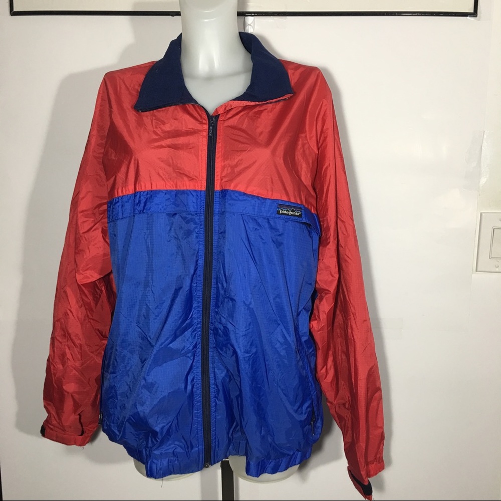 Patagonia Windbreaker Jacket Red Blue Lightweight